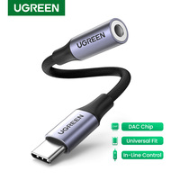 UGRREN rodzaj USB C do 3.5mm kobiece słuchawki Adapter gniazda Jack USB C do Aux przewód Audio DAC Chip dla pikseli 4 3 2 XL iPad Pro AUX 1